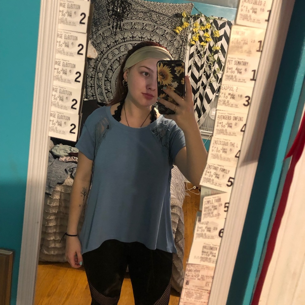 Blue lace T-shirt